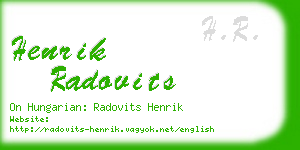 henrik radovits business card